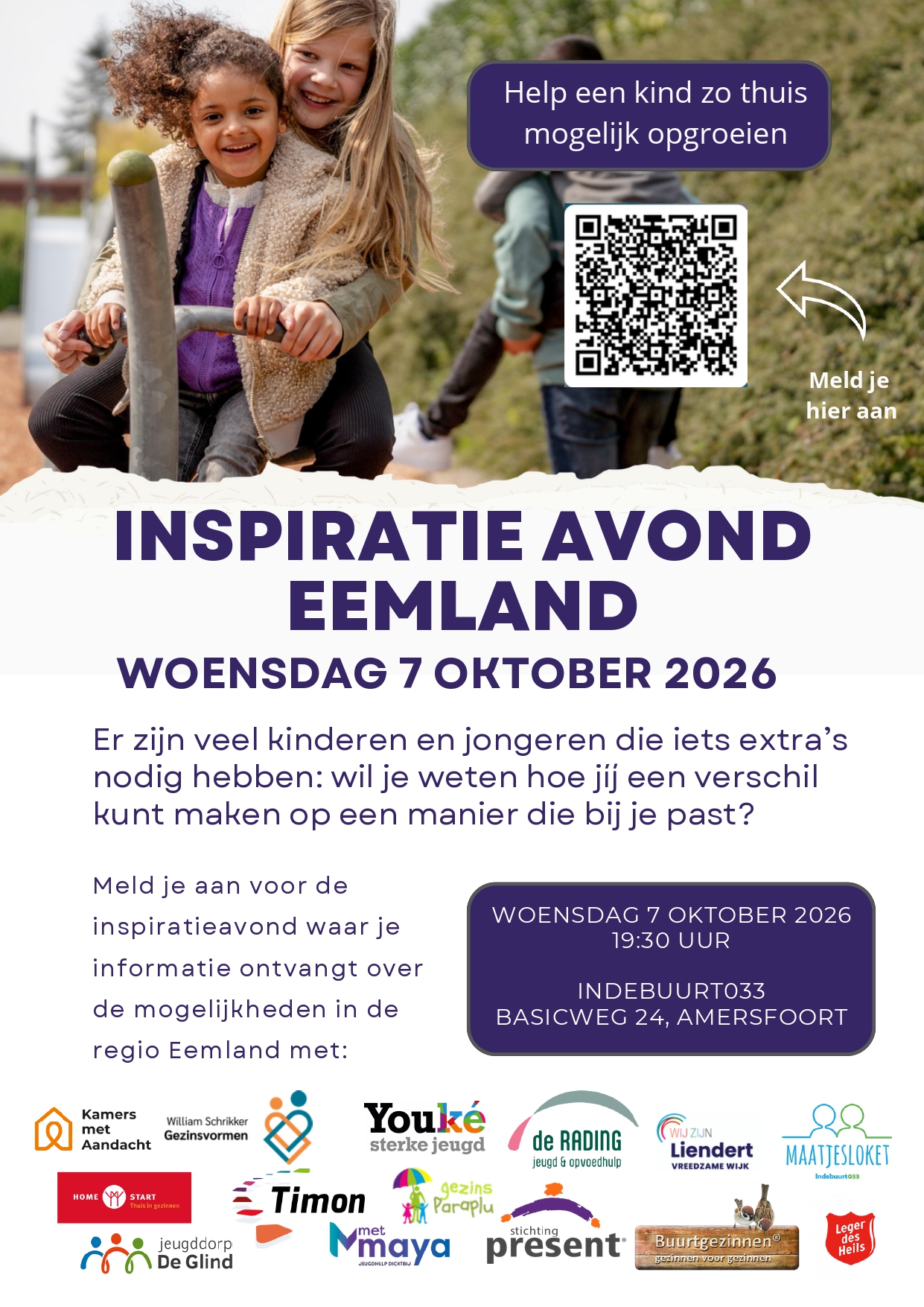 Inspiratieavond Eemland: help een kind zo thuis mogelijk opgroeien